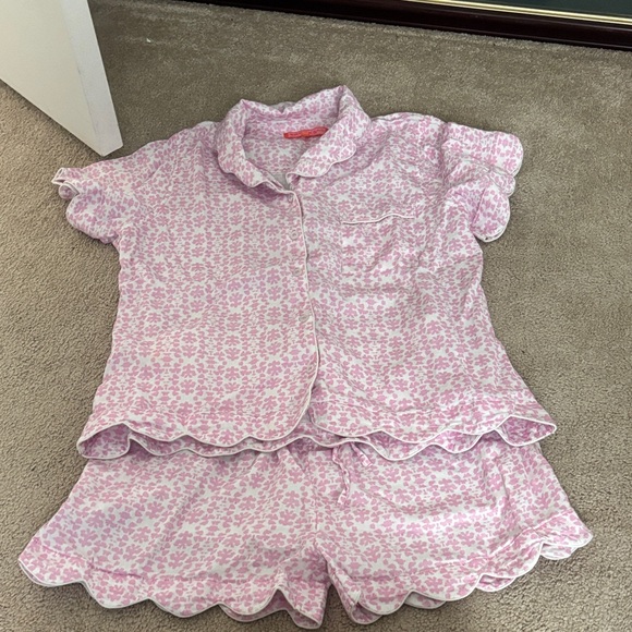 Brooks Ave Light Pink Scallop Pajama Set - Picture 1 of 5